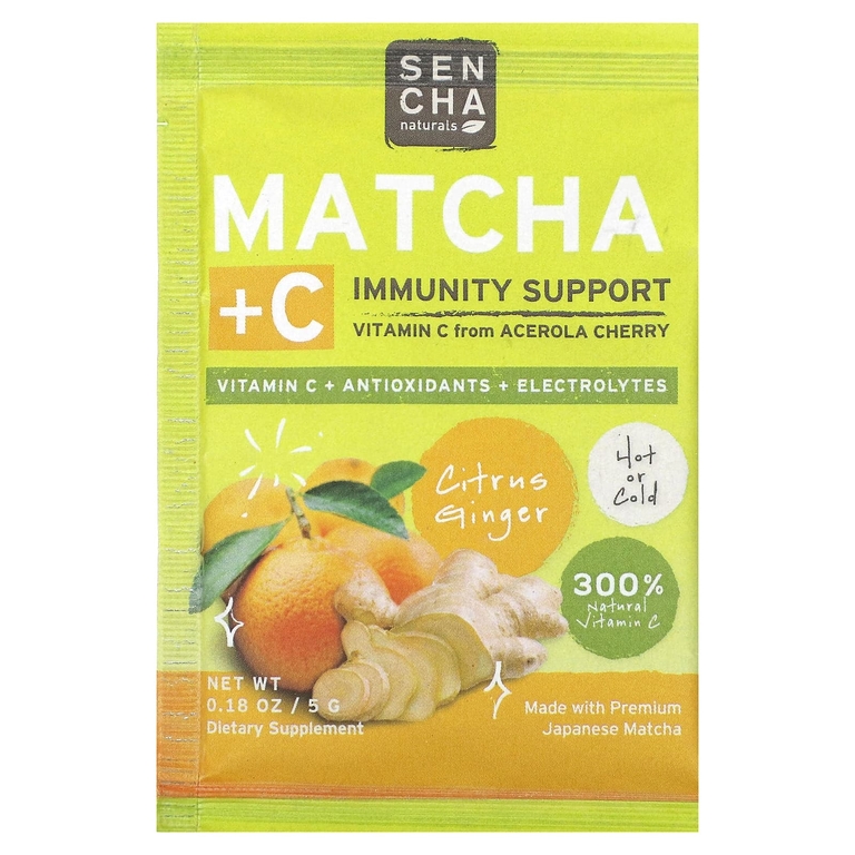 Sencha Naturals, Матча и витамина C, цитрусовый имбирь, 10 пакетиков по 5 г (0,18 унции) (Товар снят с продажи) 
