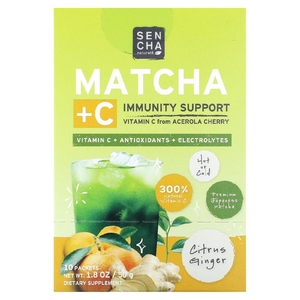 Sencha Naturals, Матча и витамина C, цитрусовый имбирь, 10 пакетиков по 5 г (0,18 унции) (Товар снят с продажи) 