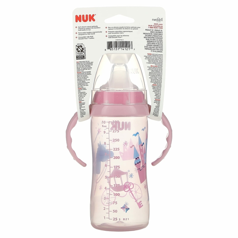 NUK, Large Learner Cup, для детей от 8 месяцев, розовый / розовый, 300 мл (10 унций)