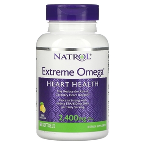 Natrol, Extreme Omega, со вкусом лимона, 2400 мг, 60 капсул (1200 мг в 1 капсуле)