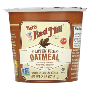 Bob's Red Mill, овсянка в чашке, с коричневым сахаром и кленовым сиропом, 61 г (2,15 унции)
