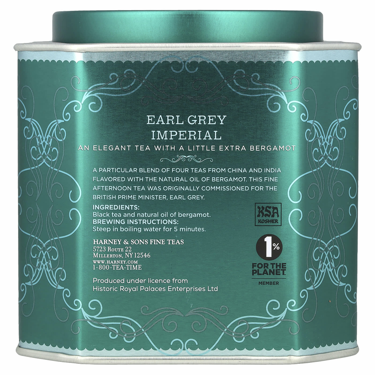 Harney & Sons, Earl Grey Imperial, черный чай с бергамотом, 30 пакетиков, 75 г (2,67 унции)