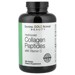California Gold Nutrition, пептиды гидролизованного коллагена I и III типов с витамином C, 250 таблеток