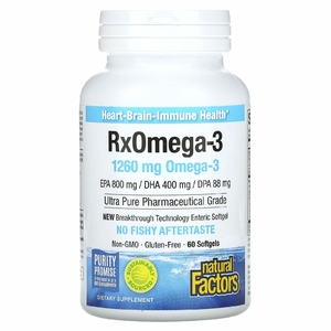 Natural Factors, RxOmega-3, 1260 мг, 60 капсул (630 мг в 1 капсуле)