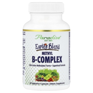 Paradise Herbs, комплекс метилированных витаминов группы B, 60 вегетарианских капсул