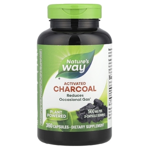 Nature's Way, активированный уголь, 360 капсул (280 мг в 1 капсуле)
