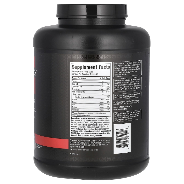MuscleTech, Nitro Tech, 100% Whey Gold, сывороточный протеин, со вкусом двойного шоколада, 2,27 г (5 фунтов)