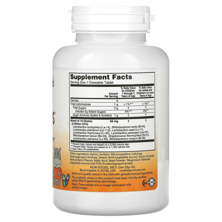 NOW Foods, Berry Dophilus, для детей, 2 миллиарда КОЕ, 120 жевательных таблеток