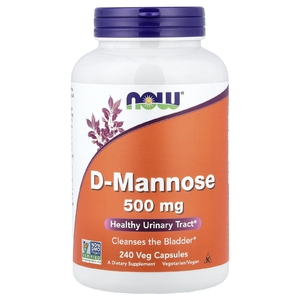 NOW Foods, D-манноза, 500 мг, 240 растительных капсул