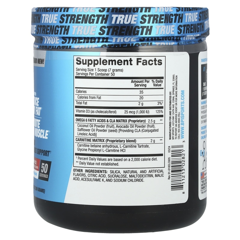 BPI Sports, КЛК + карнитин, вкус Rainbow Ice, 350 г (12,34 унции)