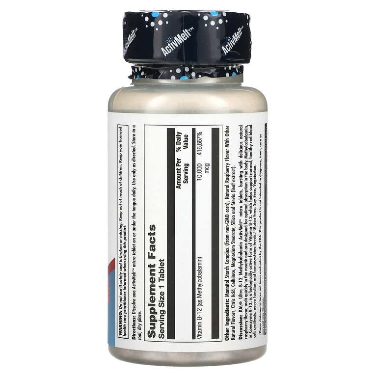 KAL, Ultra B12, метилкобаламин, со вкусом малины, 10 000 мкг, 30 микротаблеток