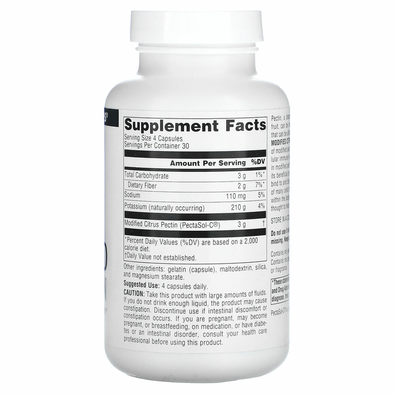 Source Naturals, PectImmune, модифицированный цитрусовый пектин, 750 мг, 120 капсул (187 мг в 1 капсуле)