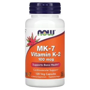 NOW Foods, MK-7, витамин K2, 100 мкг, 120 вегетарианских капсул