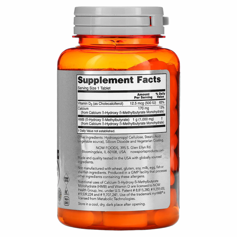 NOW Foods, Sports, HMB, двойная сила, 1000 мг, 90 таблеток