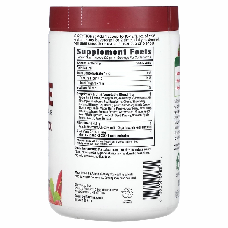 Country Farms, Super Cleanse, с ягодным вкусом, 280 г (9,88 унции)