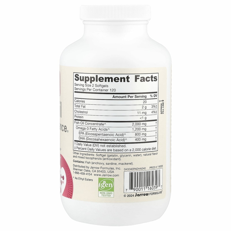 Jarrow Formulas, Рыбий жир EPA-DHA Balance®, 240 мягких таблеток