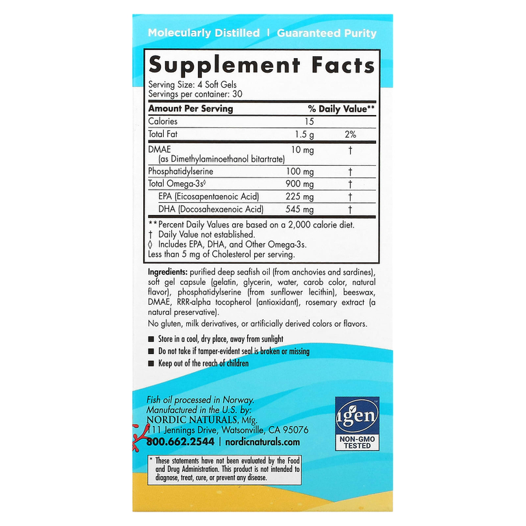 Nordic Naturals, Omega Focus Junior, для детей 6–18 лет, 120 мягких мини-таблеток