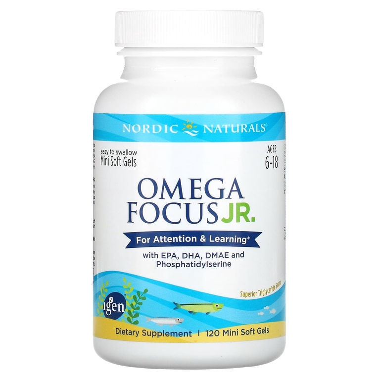 Nordic Naturals, Omega Focus Junior, для детей 6–18 лет, 120 мягких мини-таблеток
