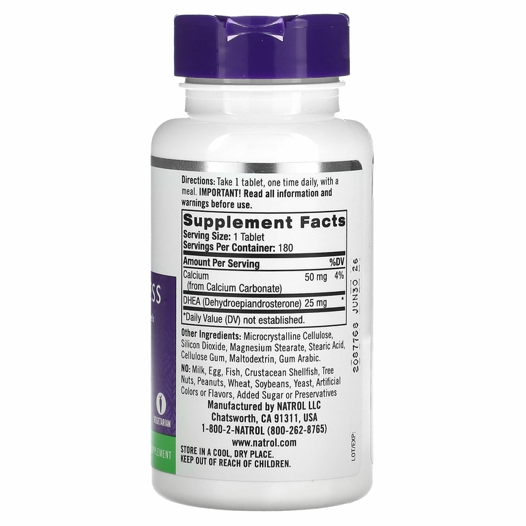 Natrol, ДГЭА, 25 мг, 180 таблеток