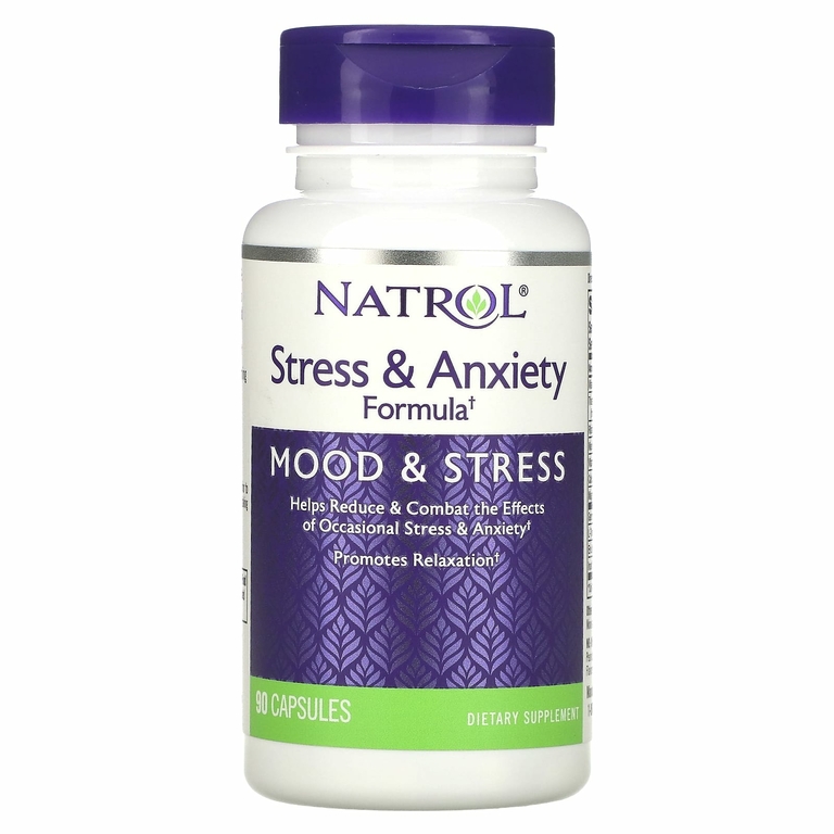 Natrol, Формула для борьбы со стрессом и беспокойством, настроение и стресс, 90 капсул (Товар снят с продажи) 