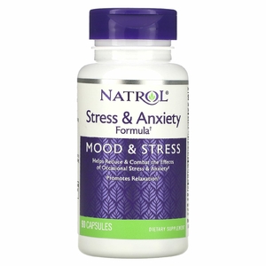 Natrol, Формула для борьбы со стрессом и беспокойством, настроение и стресс, 90 капсул (Товар снят с продажи) 