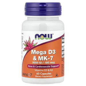 NOW Foods, витамины Д3 и К2(МК7), 60 капсул