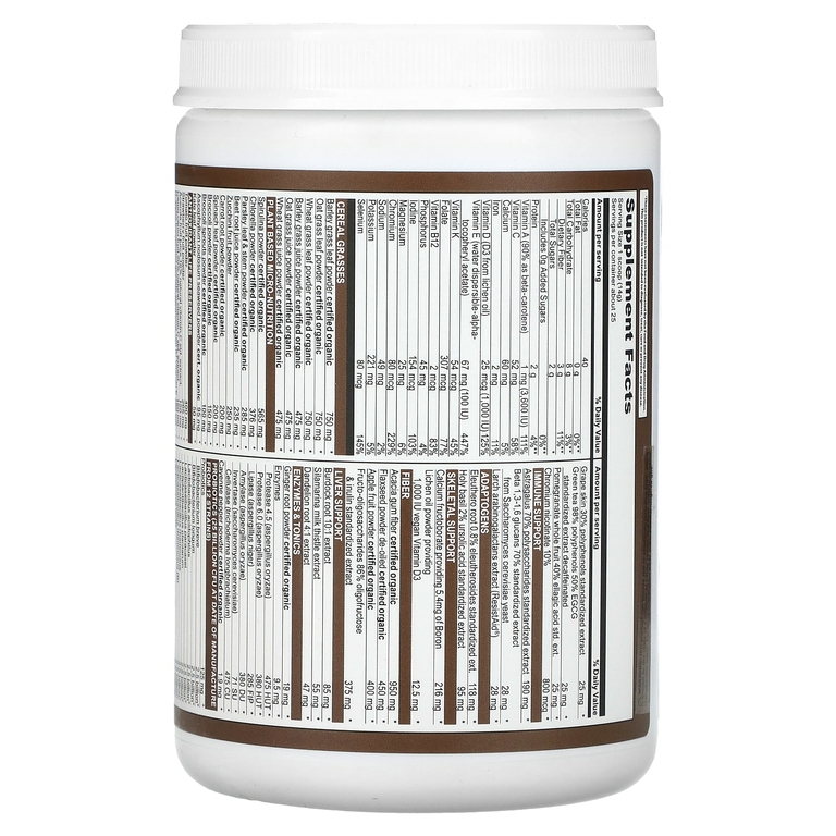 Vibrant Health, Green Vibrance + 25 млрд пробиотиков, версия 21.0, шоколад и кокос, 350 г (12,35 унции)