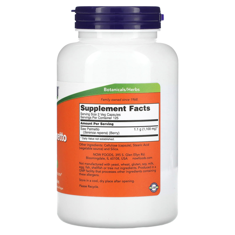 NOW Foods, ягоды серенои, 550 мг, 250 растительных капсул