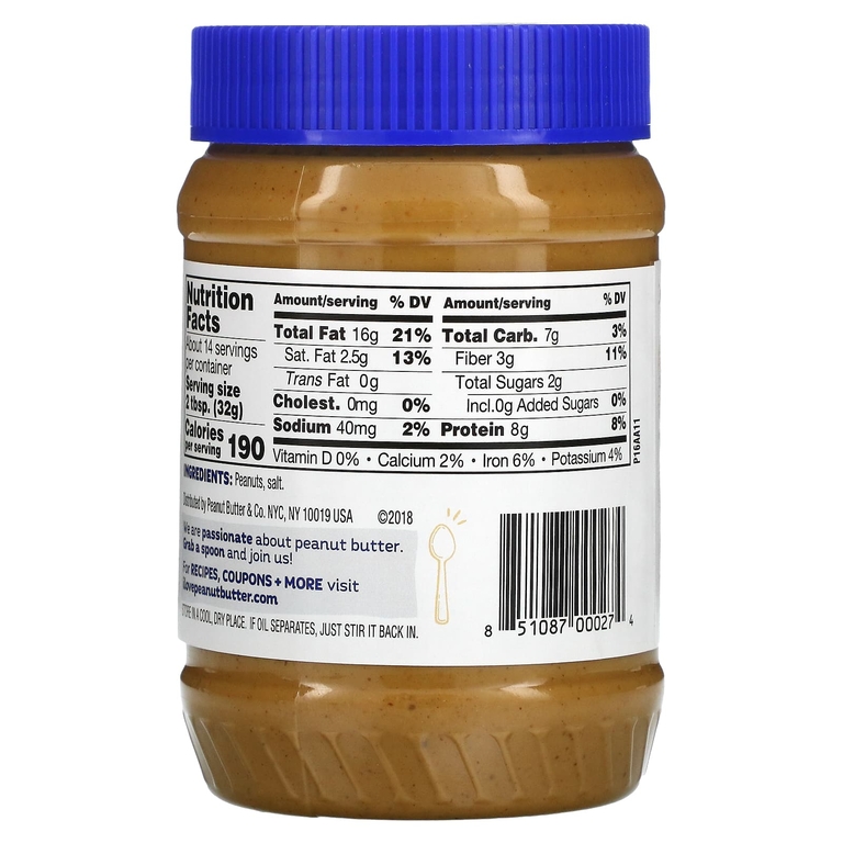 Peanut Butter & Co., Арахисовая паста, классическая кремовая, 454 г (16 унций)