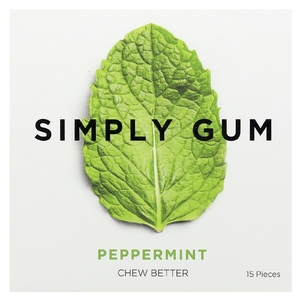 Simply Gum, Chewing Gum, Peppermint, 15 Pieces