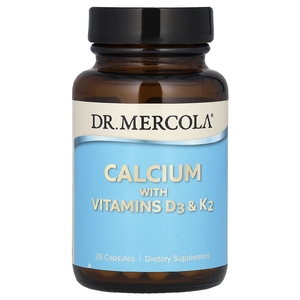 Dr. Mercola, Кальций с витаминами D3 & K2, 30 капсул