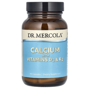 Dr. Mercola, кальций с витаминами D3 и К2, 90 капсул