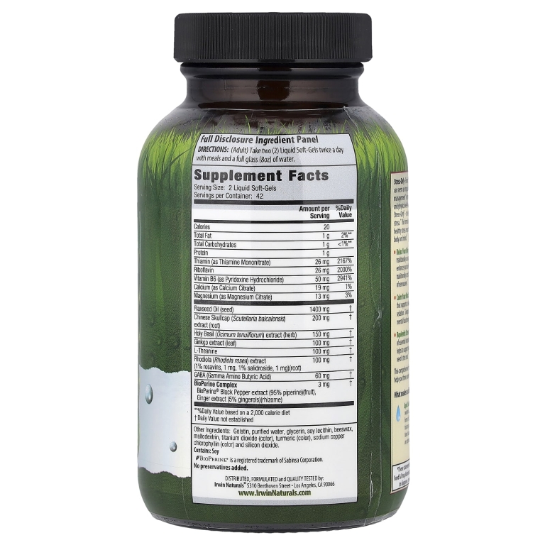 Irwin Naturals, комплекс для спокойствия, эмоциональной и умственной ясности во время стресса, 84 жидких желатиновых капсул