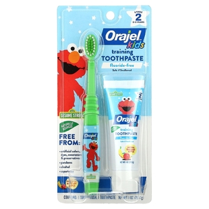 Orajel, очищающее средство для зубов и десен Elmo, без фторида, для детей в возрасте от 3 до 24 месяцев, смесь банана и яблока, 28,3 г (1 унция)