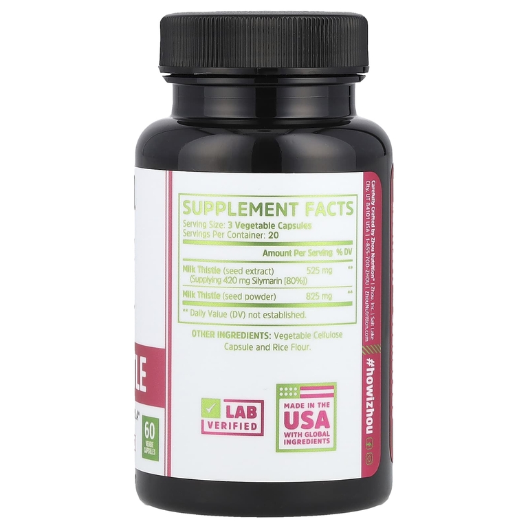 Zhou Nutrition, Расторопша, 1350 мг, 60 растительных капсул (450 мг на капсулу)