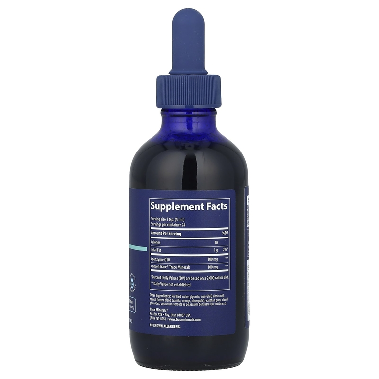 Trace Minerals ®, жидкий коэнзим Q10, со вкусом мандарина, 118 мл (4 жидк. унции)
