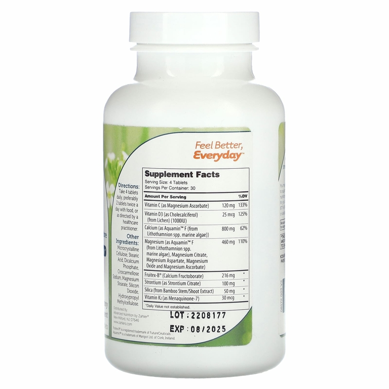 Zahler, BoneFactor, растительный кальций, витамины D3 и K2, 120 таблеток (Товар снят с продажи) 