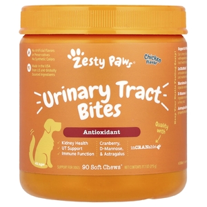 Zesty Paws, здоровье мочевыводящих путей, для собак всех возрастов, со вкусом курицы, 90 жевательных таблеток, 315 г (11,1 унции)
