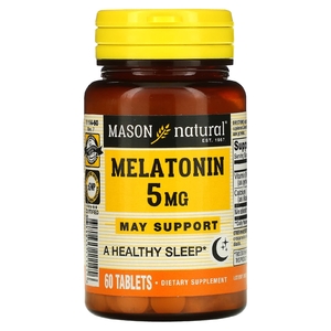 Mason Natural, Мелатонин, 5 мг, 60 таблеток