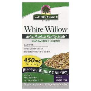 Nature's Answer, ива белая, 450 мг, 60 вегетарианских капсул (Товар снят с продажи) 