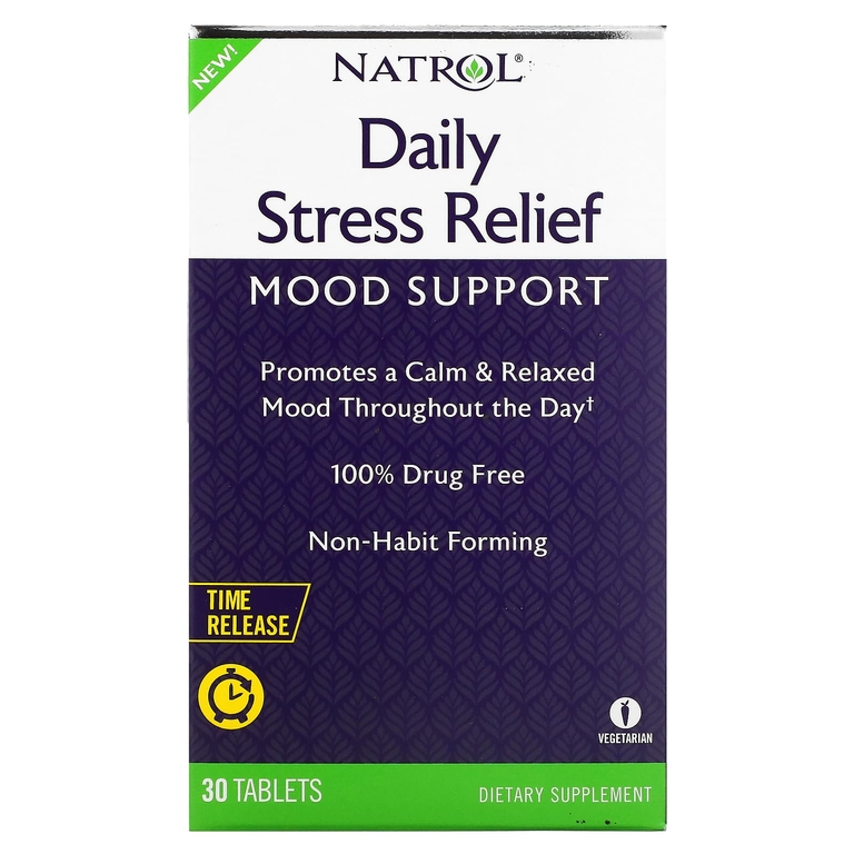Natrol, ежедневное средство для снятия напряжения, с медленным высвобождением, 30 таблеток