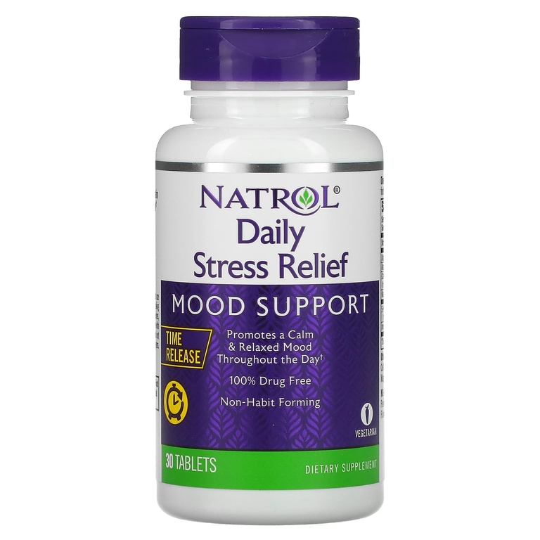 Natrol, ежедневное средство для снятия напряжения, с медленным высвобождением, 30 таблеток