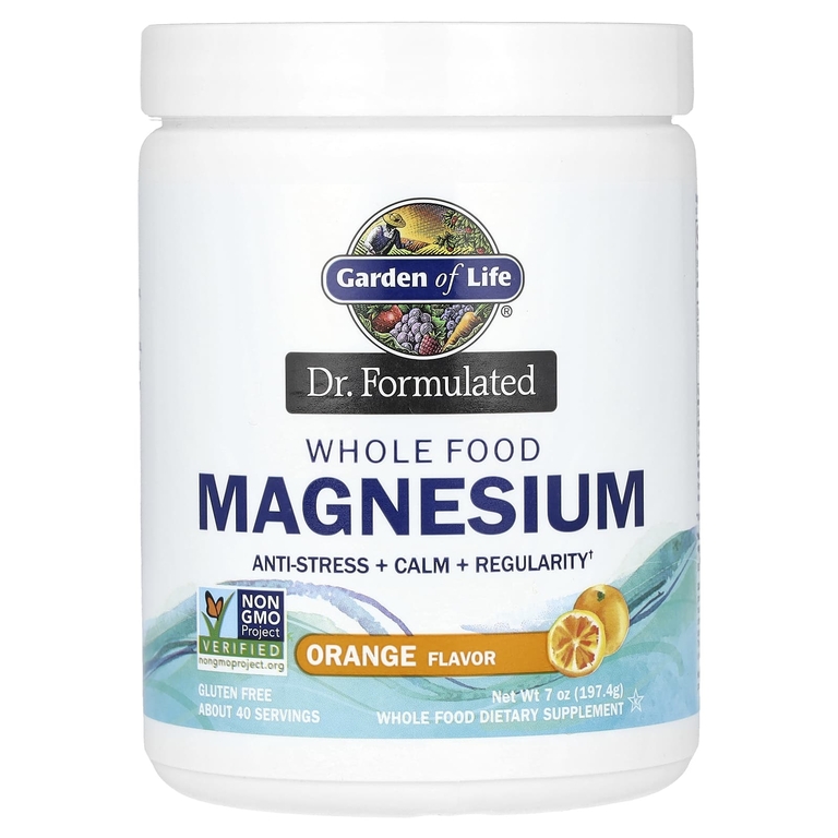 Garden of Life, Dr. Formulated, цельнопищевой магний, с апельсиновым вкусом, 197,4 г (7 унций)