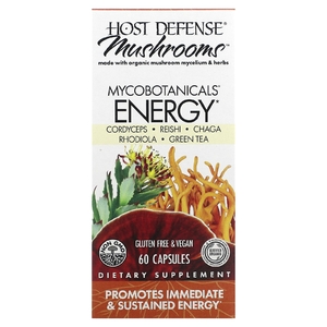 Host Defense, Host Defense Mushroom, MycoBotanicals, энергия, 60 капсул