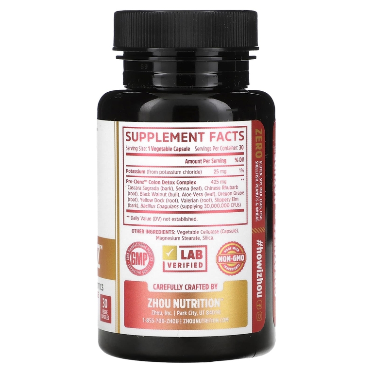 Zhou Nutrition, Pro-Clenz, комплексное очищение за 7 дней, 30 растительных капсул