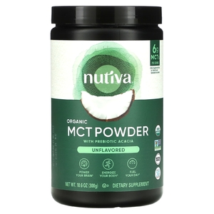 Nutiva, органический порошок MCT, без добавок, 300 г (10,6 унции)