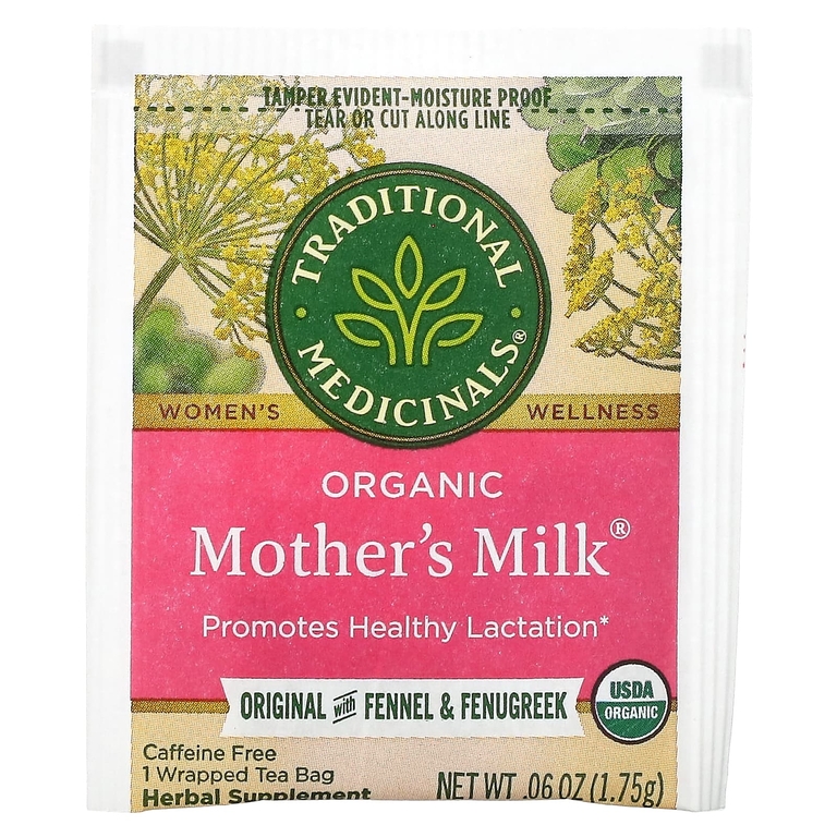 Traditional Medicinals, Organic Mother's Milk®, оригинальный с фенхелем и пажитником, без кофеина, 32 чайных пакетика в упаковке, 56 г (1,98 унции)