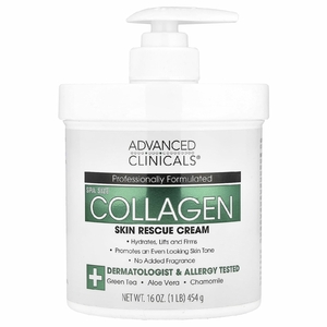 Advanced Clinicals, крем с коллагеном для восстановления кожи, 454 г (16 унций)