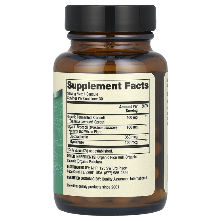Dr. Mercola, органические ферментированные ростки брокколи, 30 капсул