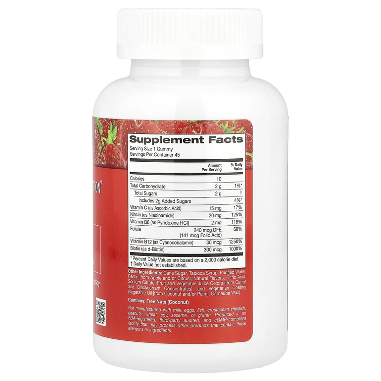California Gold Nutrition, жевательные таблетки с комплексом витаминов группы B, клубника, 45 вегетарианских жевательных таблеток